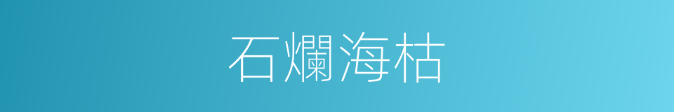 石爛海枯的意思