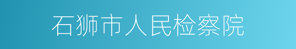 石狮市人民检察院的同义词