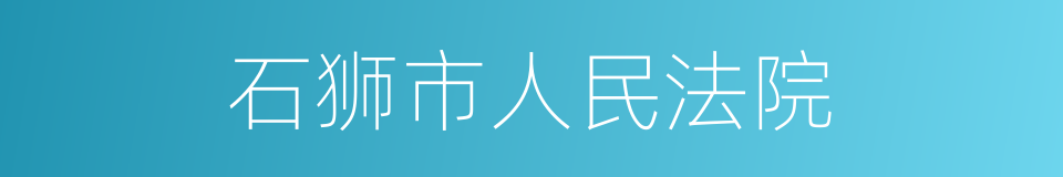 石狮市人民法院的同义词