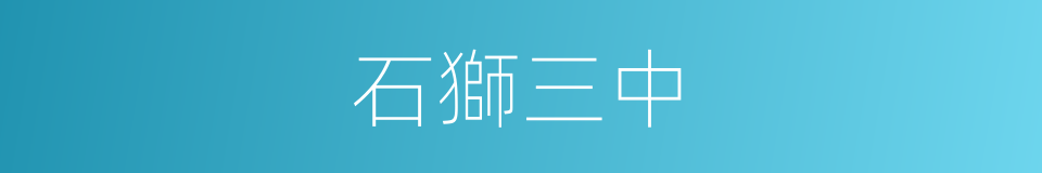 石獅三中的同義詞