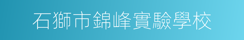 石獅市錦峰實驗學校的同義詞