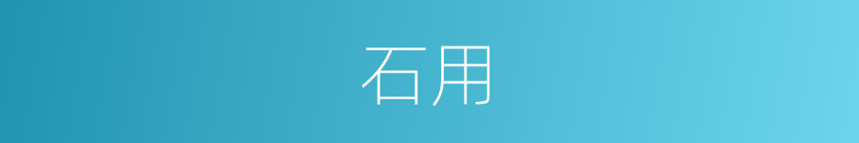 石用的意思