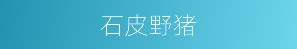石皮野猪的同义词