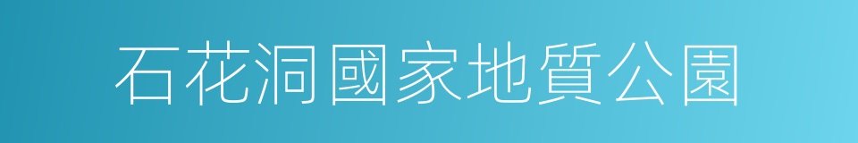 石花洞國家地質公園的同義詞