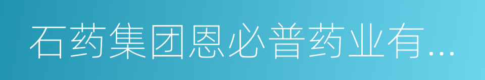 石药集团恩必普药业有限公司的同义词