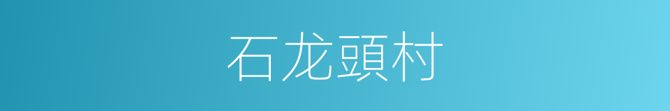 石龙頭村的同義詞