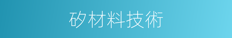 矽材料技術的同義詞