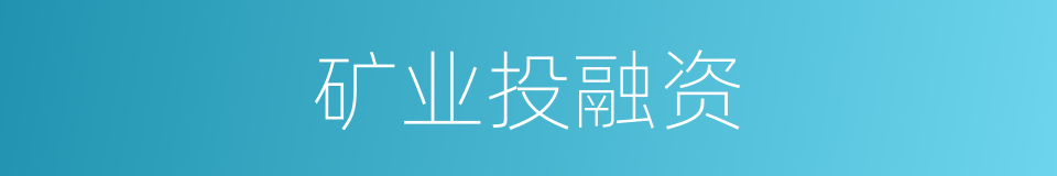 矿业投融资的同义词