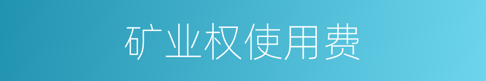矿业权使用费的同义词