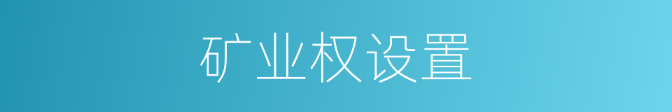 矿业权设置的同义词