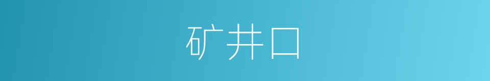 矿井口的同义词