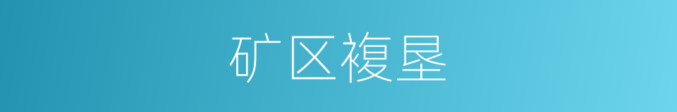 矿区複垦的同义词