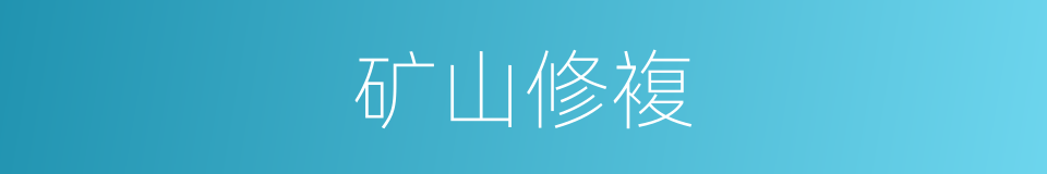 矿山修複的同义词