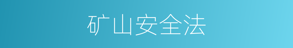 矿山安全法的同义词