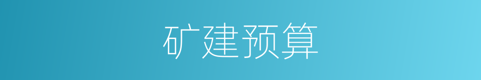 矿建预算的同义词