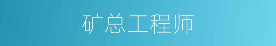 矿总工程师的同义词