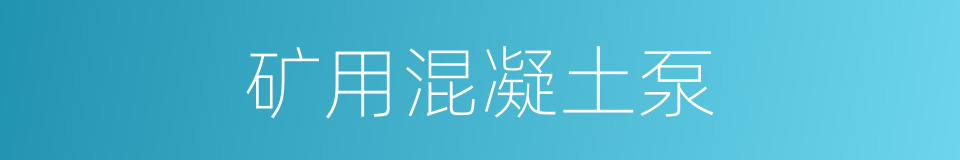 矿用混凝土泵的同义词