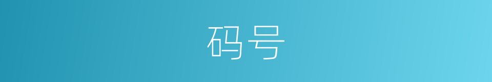 码号的同义词