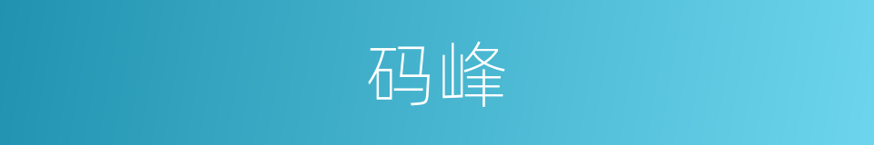码峰的同义词