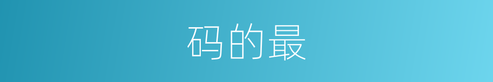 码的最的意思