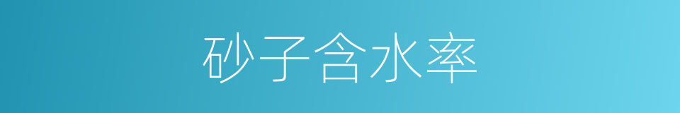 砂子含水率的同义词