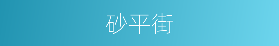 砂平街的同义词