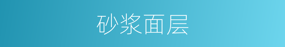 砂浆面层的同义词