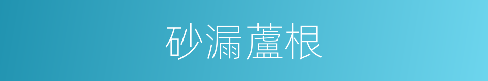 砂漏蘆根的同義詞