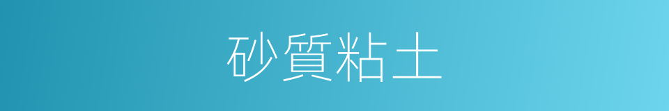 砂質粘土的同義詞