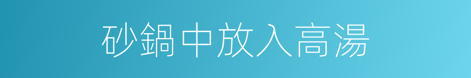 砂鍋中放入高湯的同義詞