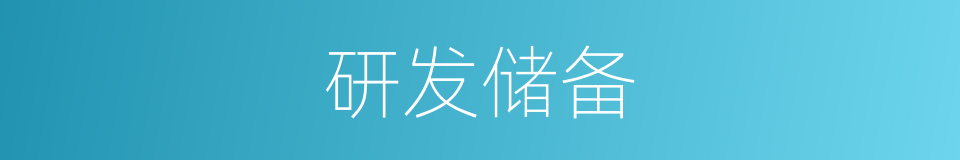 研发储备的同义词