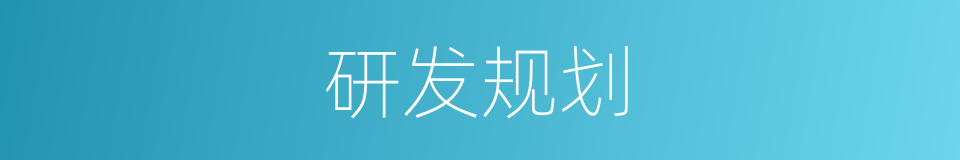 研发规划的同义词