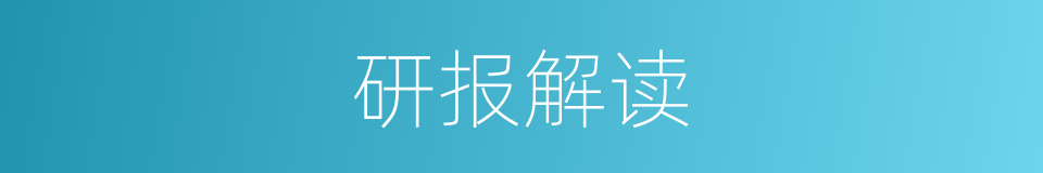 研报解读的同义词
