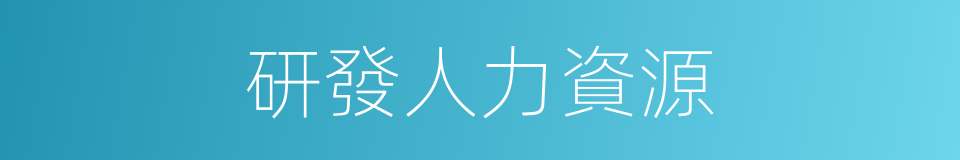 研發人力資源的同義詞