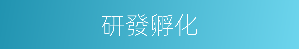 研發孵化的同義詞