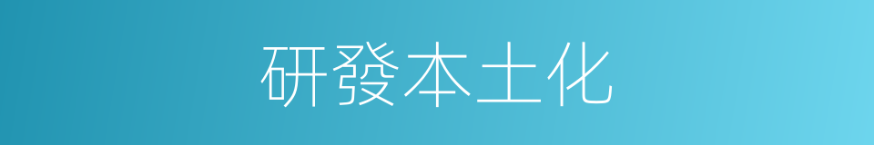 研發本土化的同義詞