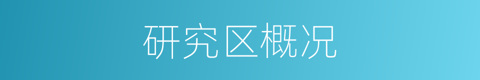 研究区概况的同义词