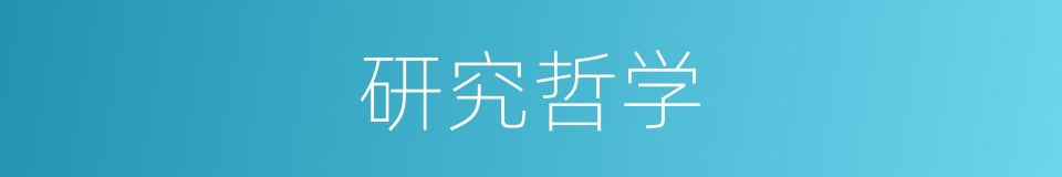 研究哲学的同义词