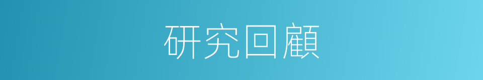 研究回顧的同義詞