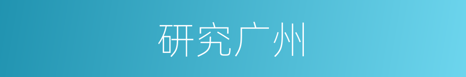 研究广州的同义词
