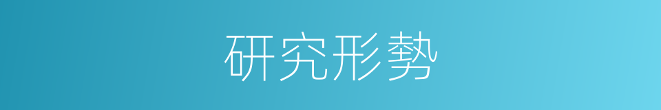 研究形勢的同義詞