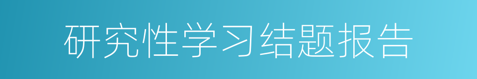 研究性学习结题报告的同义词