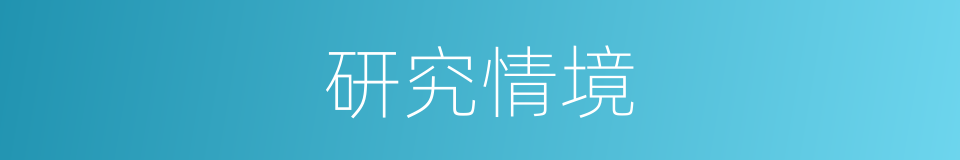 研究情境的同义词