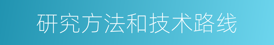 研究方法和技术路线的同义词