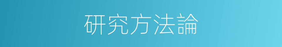 研究方法論的同義詞