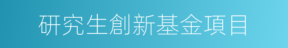 研究生創新基金項目的同義詞