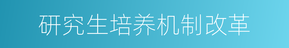 研究生培养机制改革的同义词