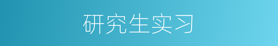 研究生实习的同义词
