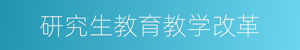 研究生教育教学改革的同义词