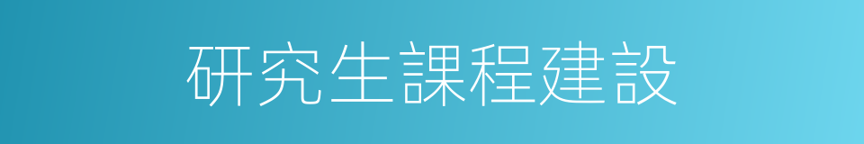 研究生課程建設的同義詞